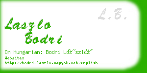 laszlo bodri business card